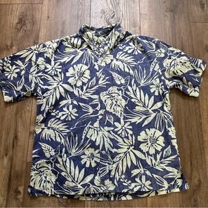 Cookie Street Honolulu Men’s Hawaiian Button Down Shirt, Blue Floral, XL?